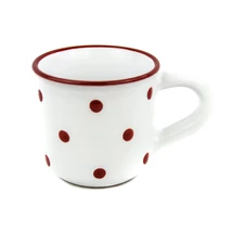 Kerámia reggeliző bögre 2 dl fehér-piros pöttyös