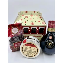 Varázslatos karácsony szilvás unicum, vörösáfonya, csipkebogyós méz ajándékcsomag