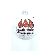 Üveg karácsonyfadísz télapó mintával