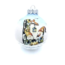 Üveg karácsonyfadísz törpe mintával Üveg karácsonyfadísz törpe mintával