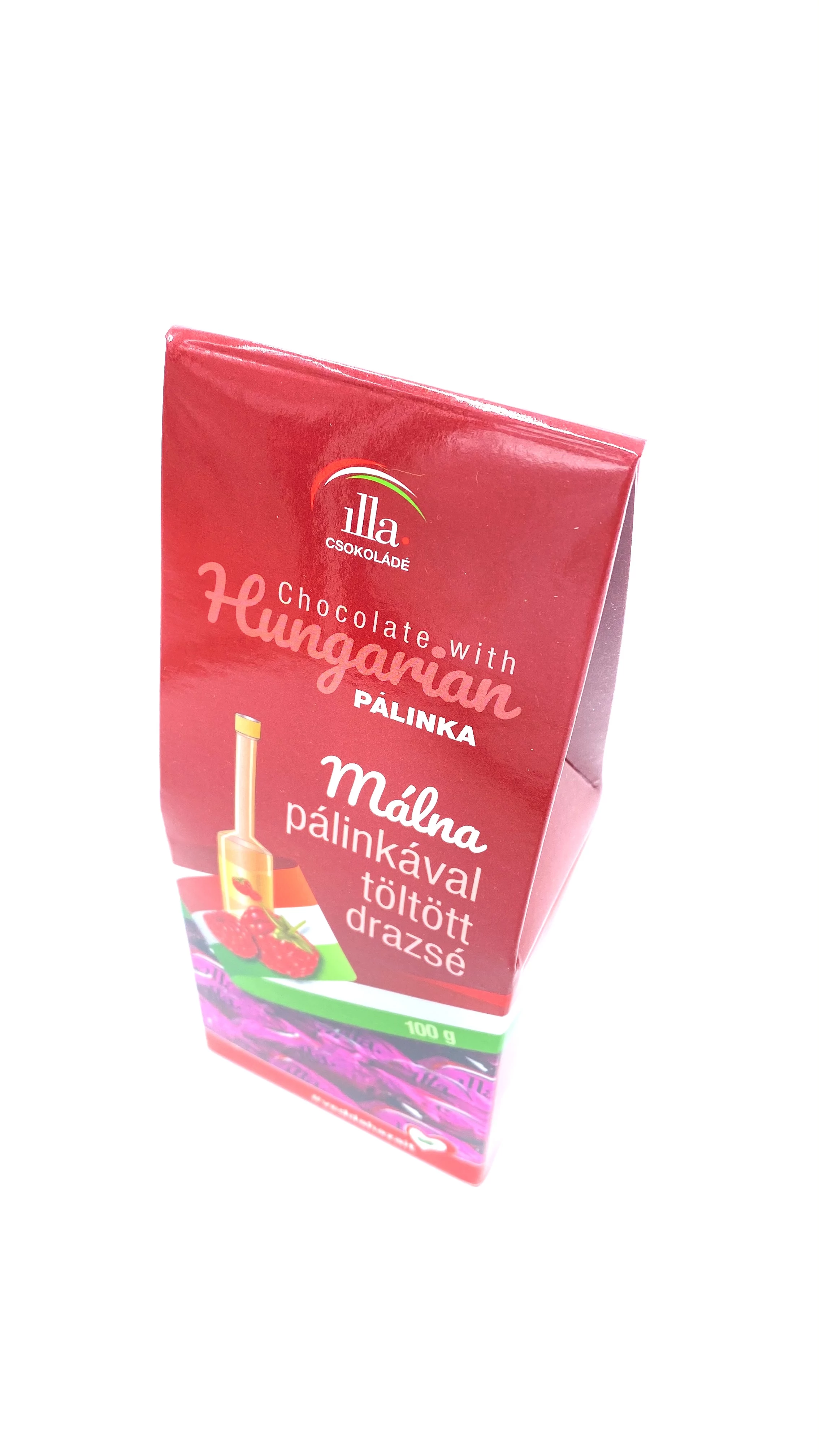Málna pálinkával töltött drazsé