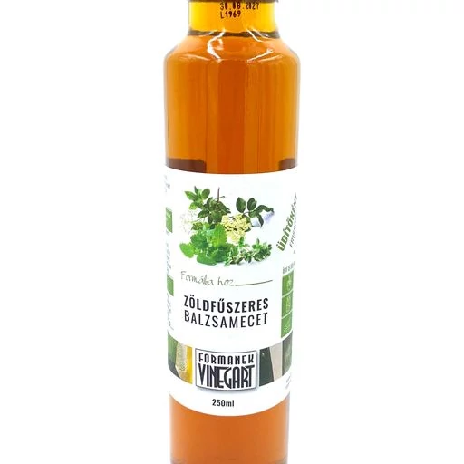 Zöldfűszeres balzsamecet 250 ml Formanek Vinegart  (bodza, citromfű, kakukkfű)