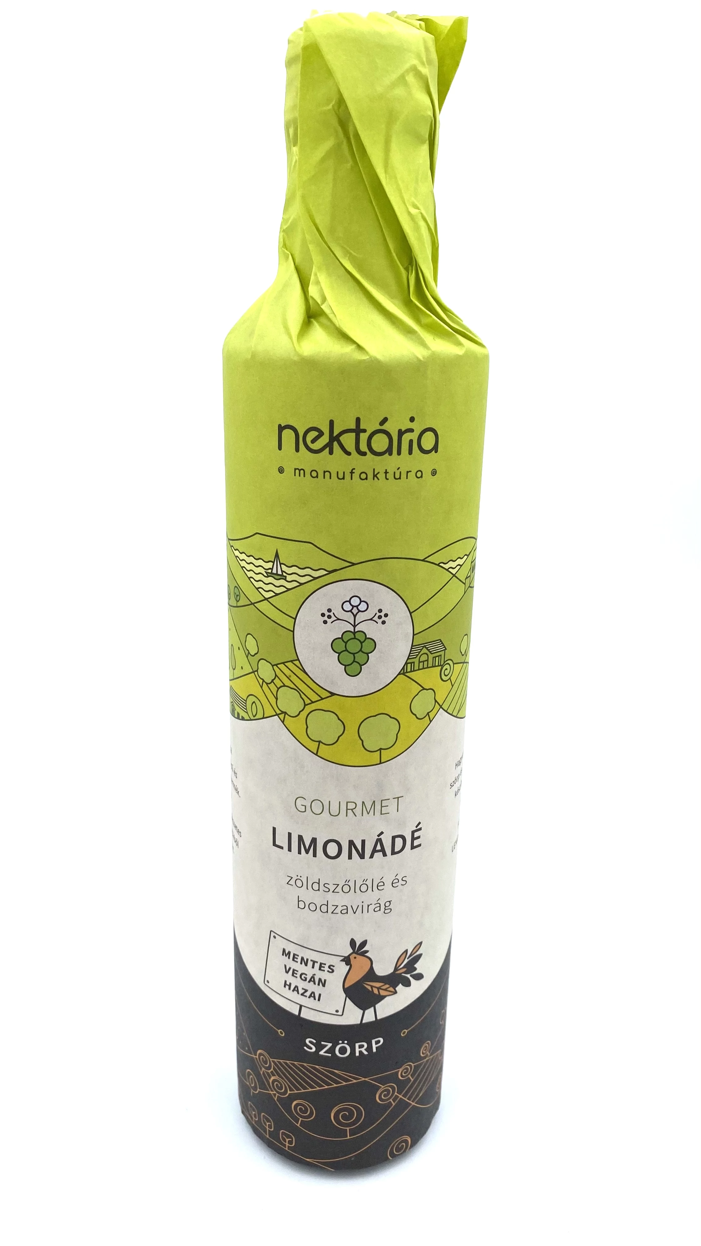 Limonádé zöldszőlőlé és bodzavirág szörp