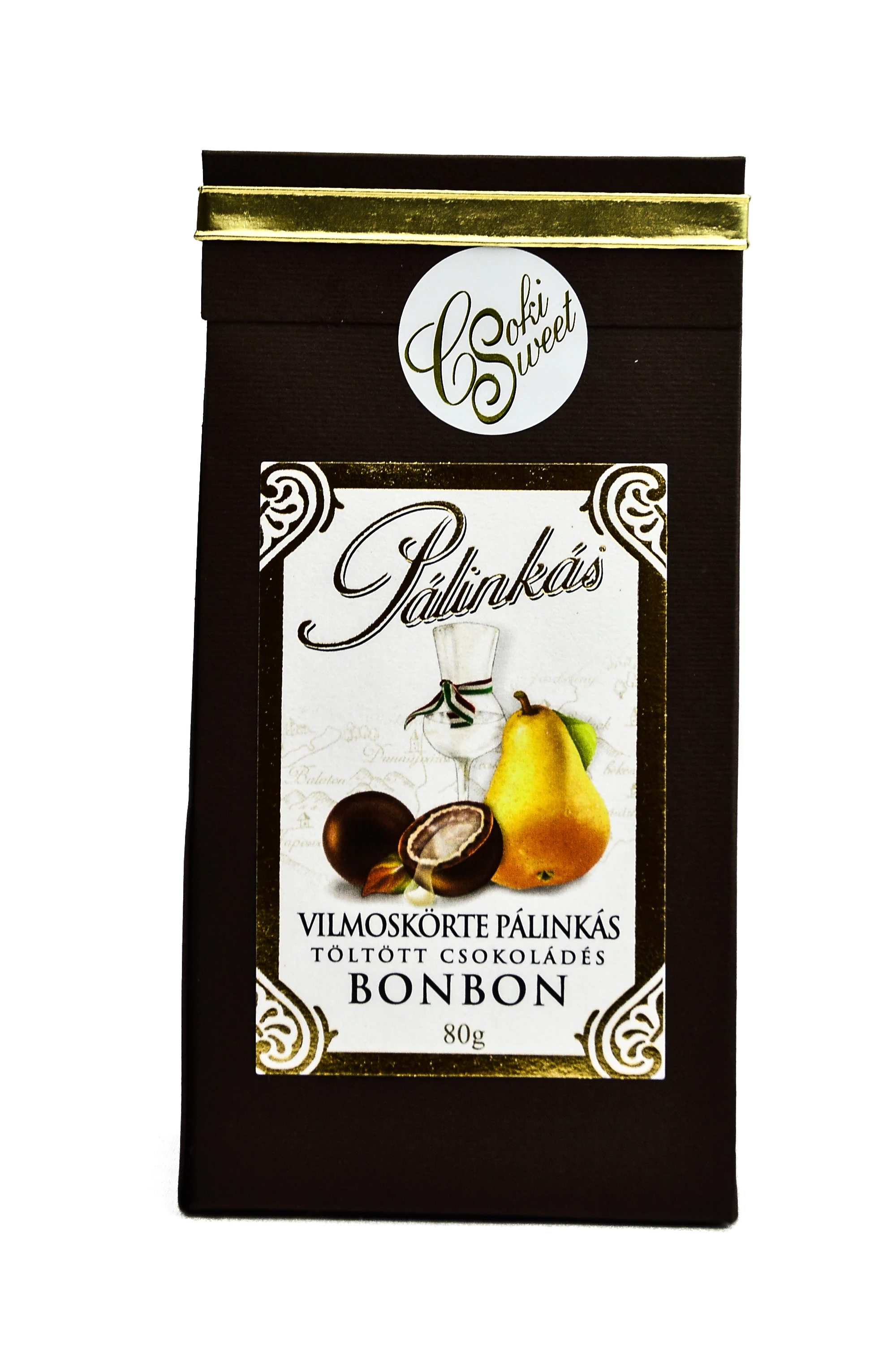 Vilmoskörte pálinkával töltött bonbon